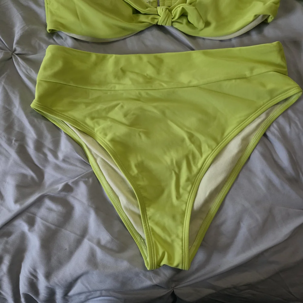 Neon Yellow Off-Shoulder Bikini Set - Picture 3 of 5